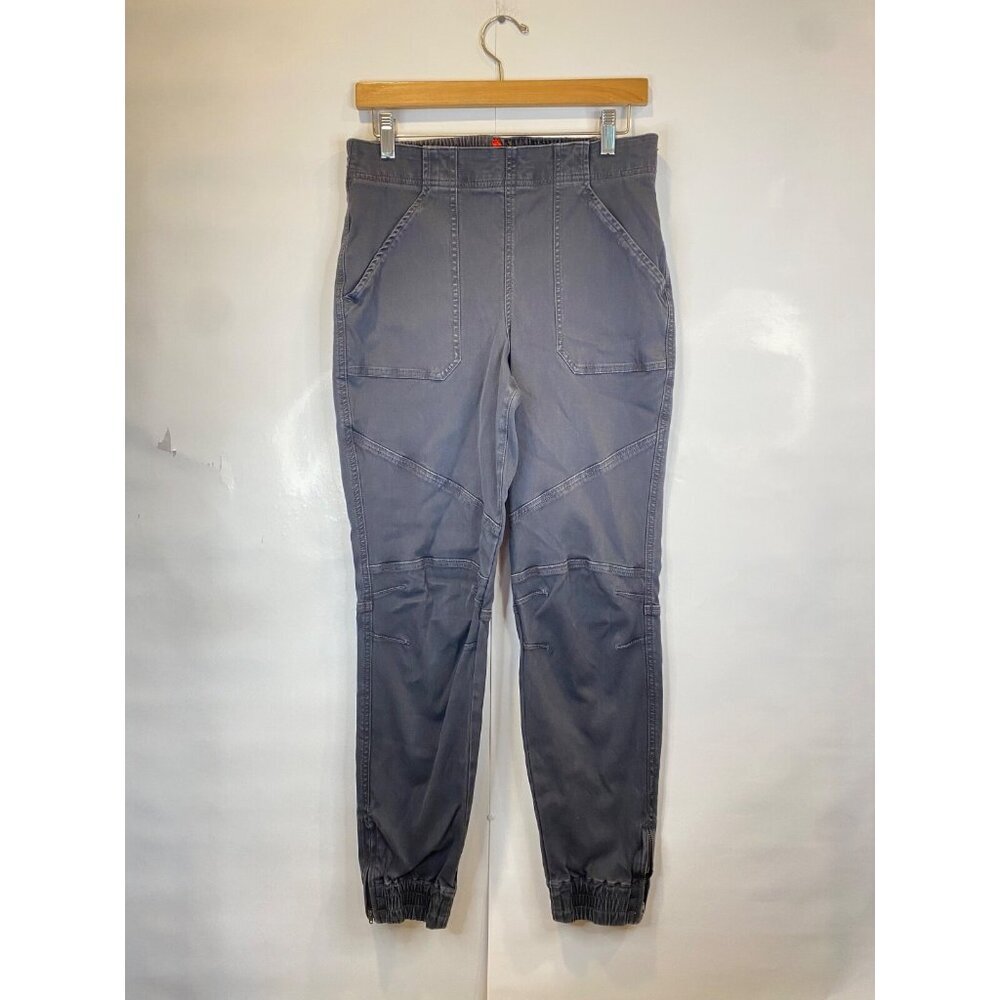 SPANX Women's Stretch Twill Jogger Pant Washed Gray Black Elastic Waist Large